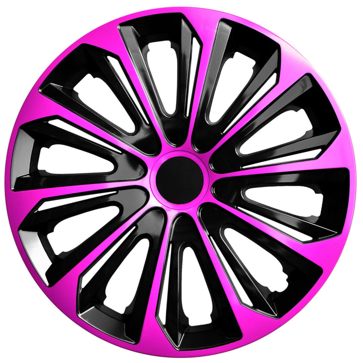 Universal hjulkapsler 14'' STRONG DUO rosa-sort 4 stk.