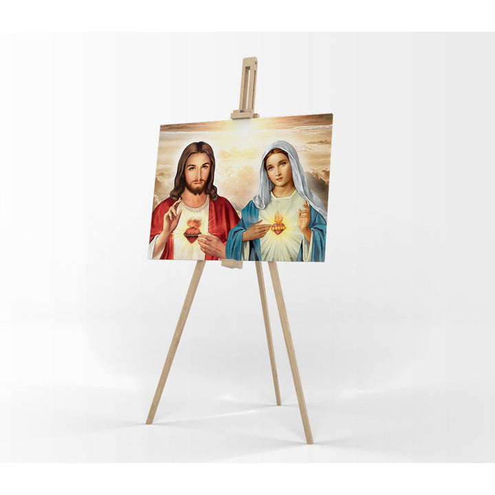 Lærredstryk Jesu hjerte Marias hjerte 60x90 cm