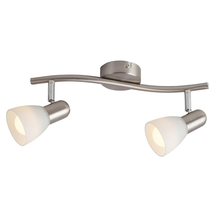 Satin klassisk loftslampe med to lyspunkter Rabalux Soma Chrom satin Hvid IP20