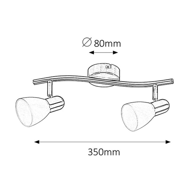 Satin klassisk loftslampe med to lyspunkter Rabalux Soma Chrom satin Hvid IP20