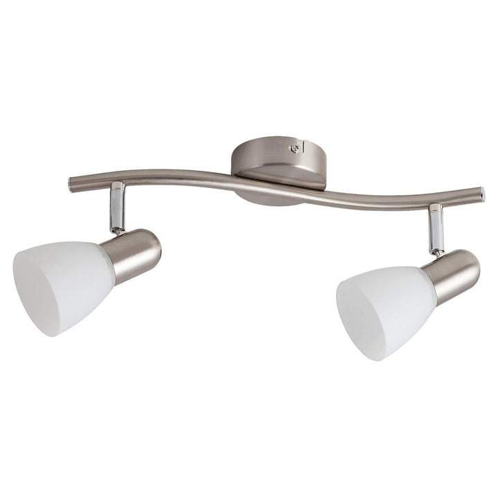 Satin klassisk loftslampe med to lyspunkter Rabalux Soma Chrom satin Hvid IP20