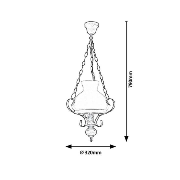 RABALUX PETRONEL 7076 pendel i metal, træ og glas