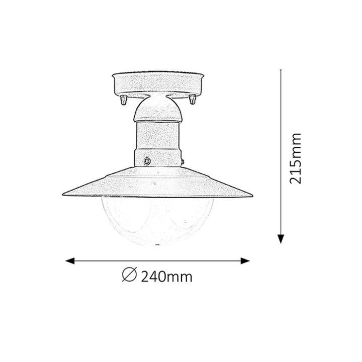 Udvendig loftslampe i metal rabalux oslo 8716