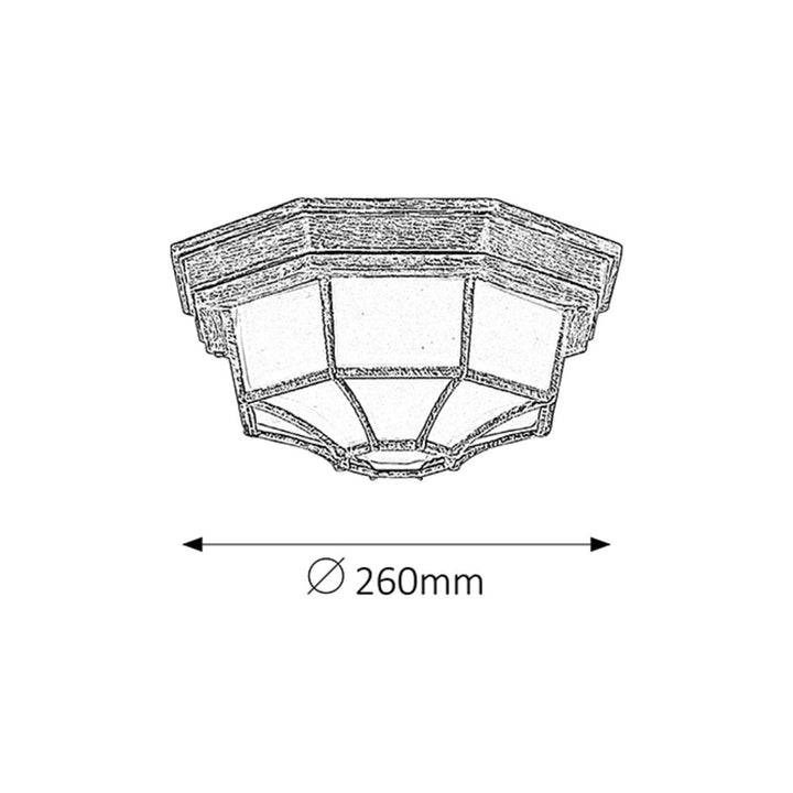 Udendørs loftslampe Rabalux Milano 8376 lampeskærm af metal og glas