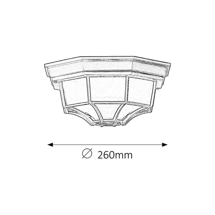 Udendørs loftslampe Rabalux Milano 8346 lampeskærm af metal og glas