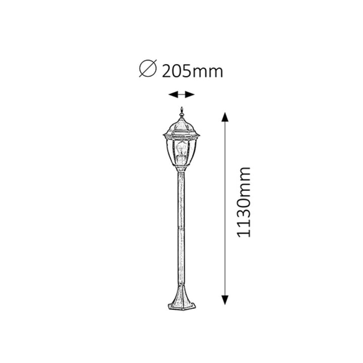 Klassisk lampe i antik guld Rabalux Toronto E27 60 W IP44