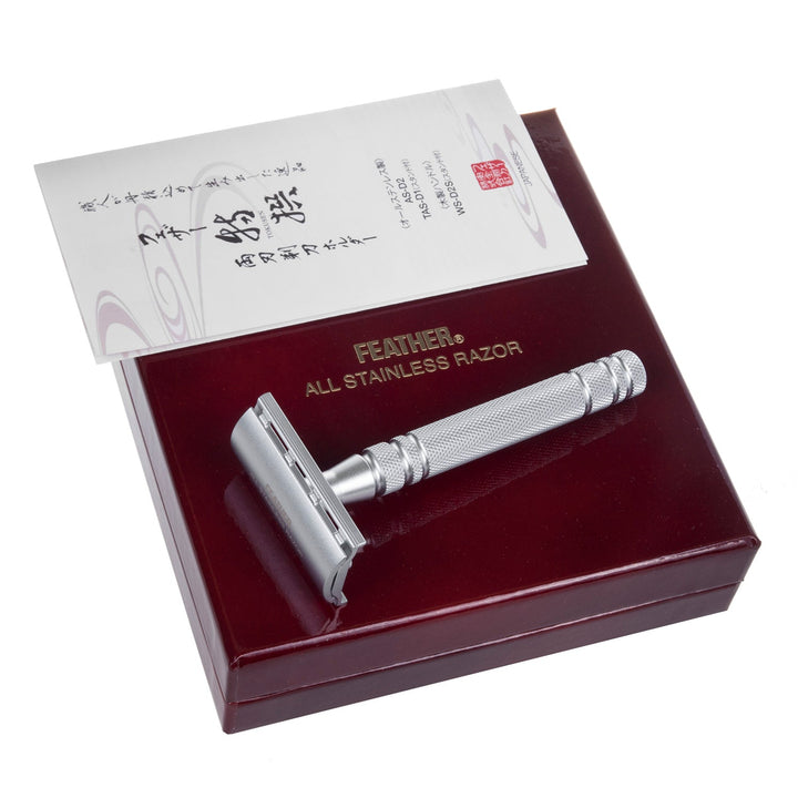 Feather AS-D2 barbermaskine og 5 barberblade i rustfrit stål – japansk kvalitet