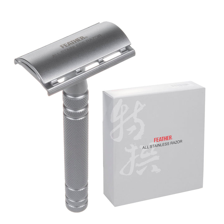Feather AS-D2 barbermaskine og 5 barberblade i rustfrit stål – japansk kvalitet