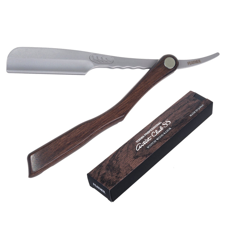Shavette-barberkniv ACS-RSW Feather Professional Artist Club Scotch Wood