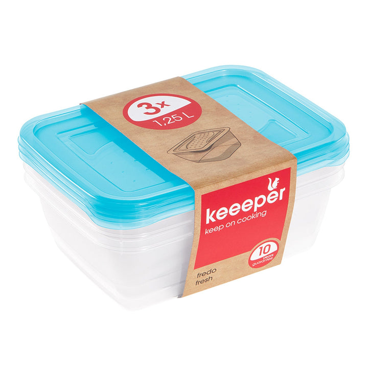 Sæt med 3 beholdere à 1,25 l Keeeper Fredo Fresh 3067563200000