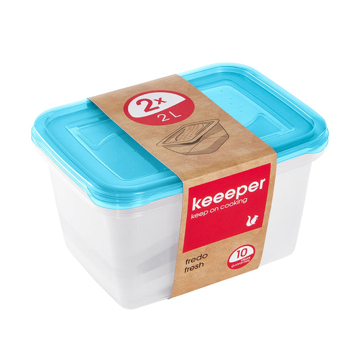 Sæt med beholdere til opbevaring af fødevarer 2 x 2 l Keeeper Fredo Fresh