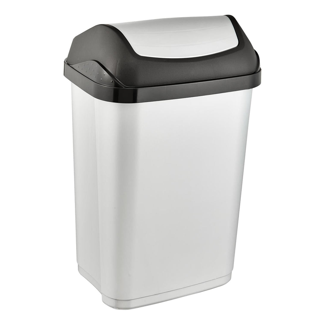 Affaldsspand med klaplåg, lys sølvfarvet, 25 l, Keeeper