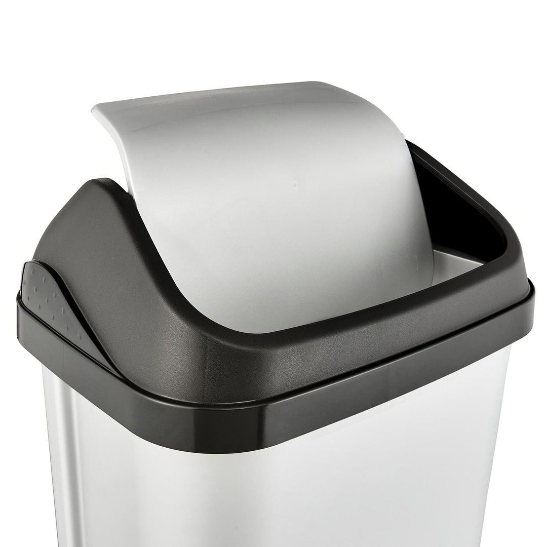 Affaldsspand med klaplåg, lys sølvfarvet, 25 l, Keeeper