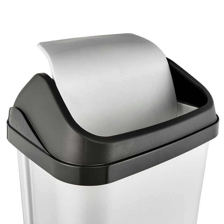 Affaldsspand med klaplåg, lys sølvfarvet, 25 l, Keeeper