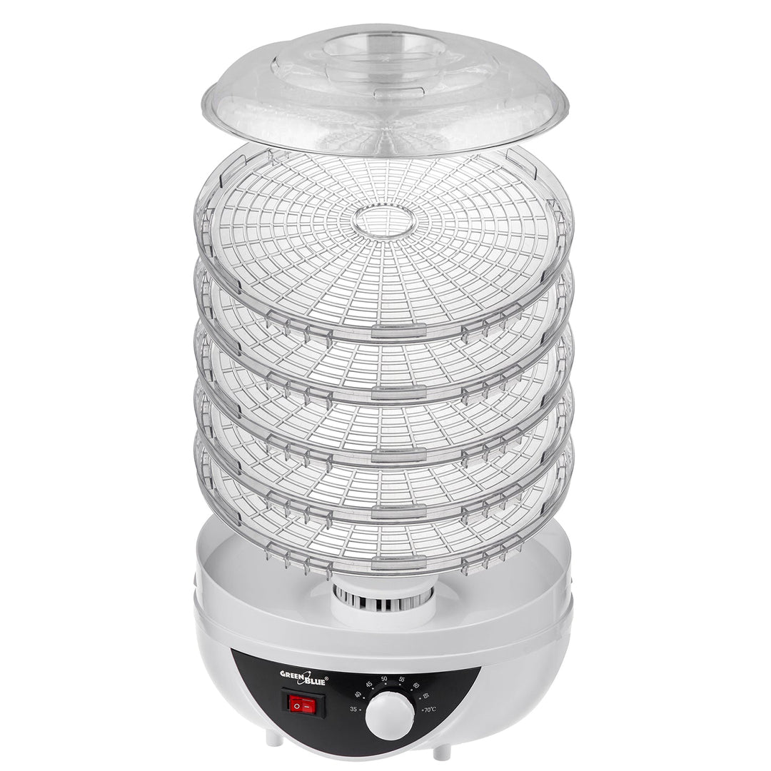 Tørretumbler til svampe, grøntsager og frugt GreenBlue, effekt 250 W, meget støjsvag, 5 sigter, GB195