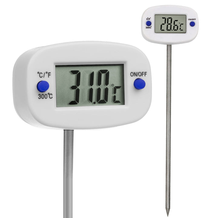 Termometer/føler til fødevarer, GreenBlue, følerlængde 15 cm, temperaturområde -50 °C til +300 °C, nøjagtighed 0,1 °C, GB382