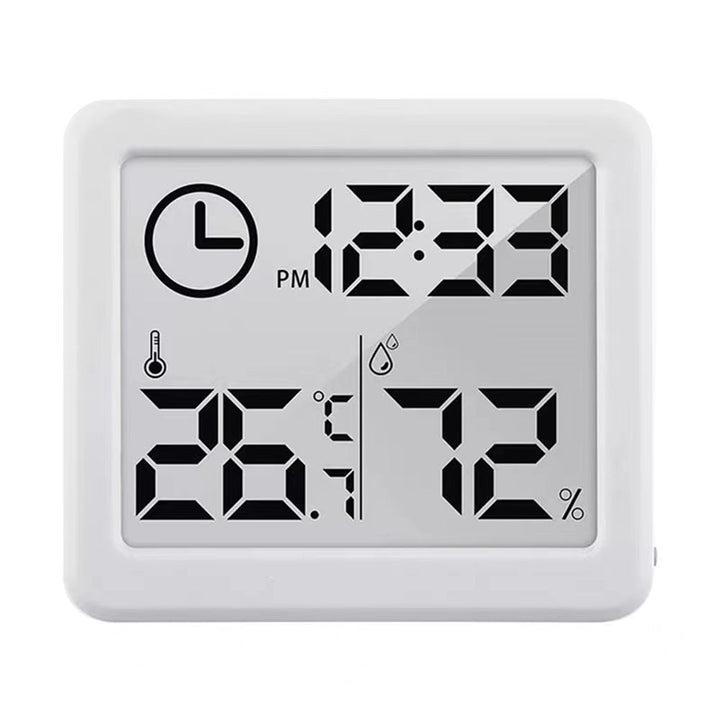 Termometer/hygrometer med urfunktion, GreenBlue, hvid, GB384W