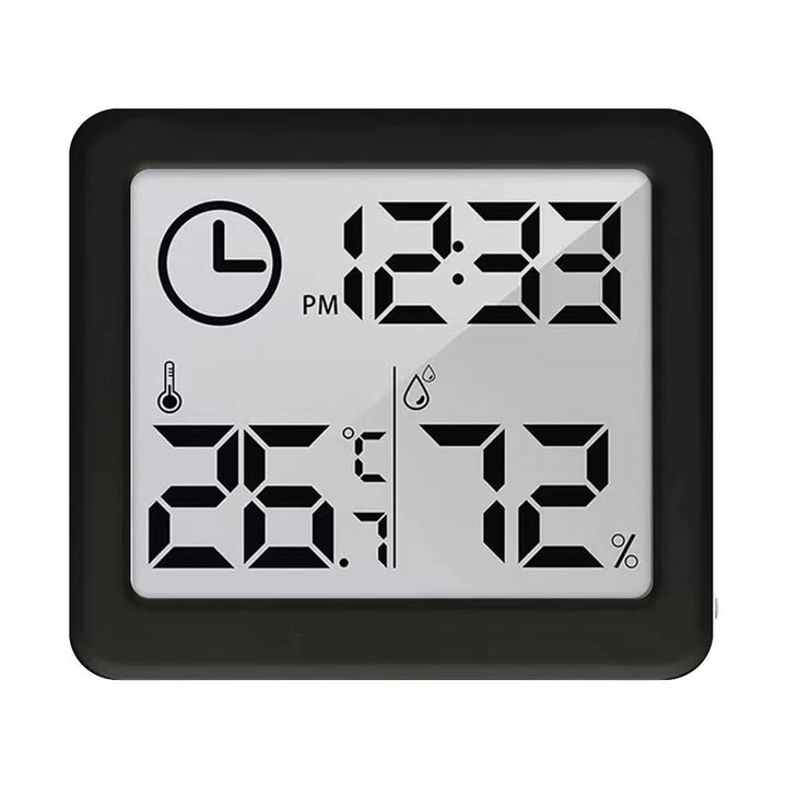 Termometer/hygrometer med urfunktion, GreenBlue, sort, GB384B