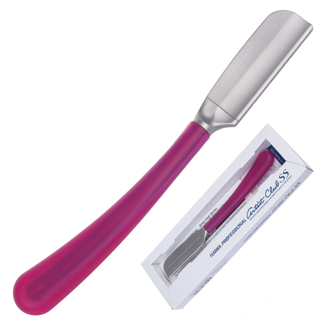 Shavette-barberkniv i japansk stil - Feather Professional Artist Club Wine ACS-NW