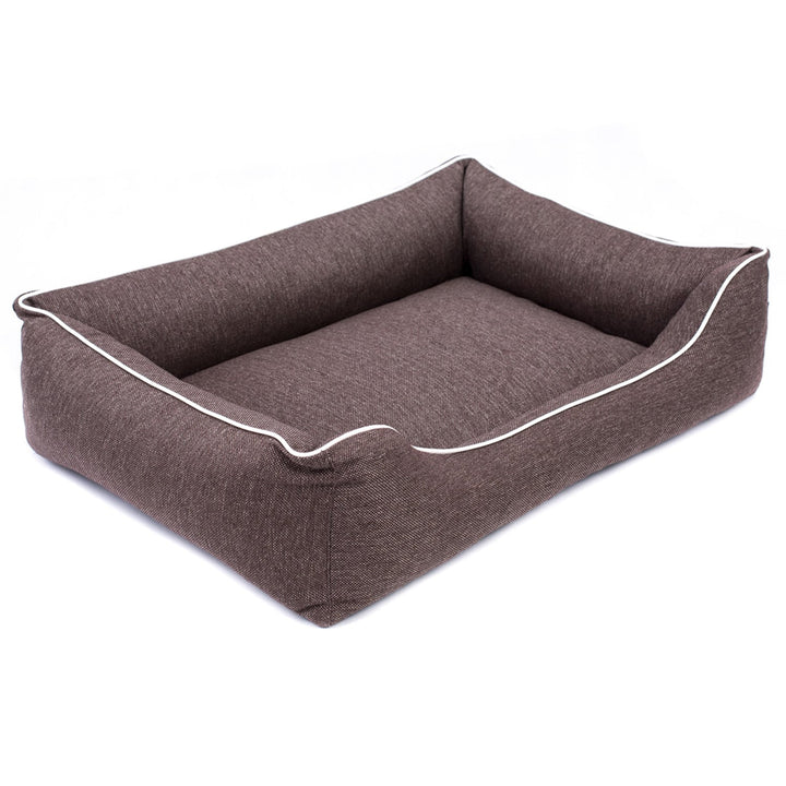 Hundeseng Sofa Mallorca Comfort i brun med hvid finish 100x75 cm