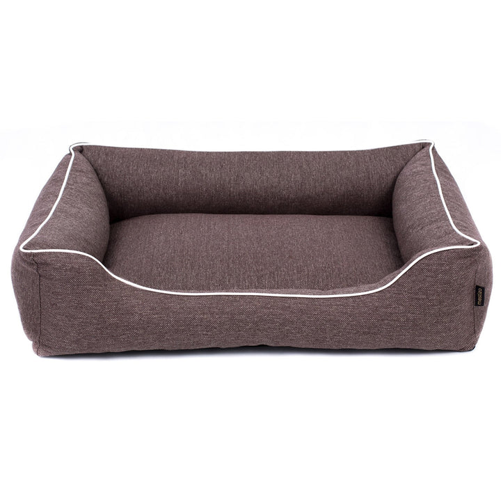 Hundeseng Sofa Mallorca Comfort i brun med hvid finish 100x75 cm