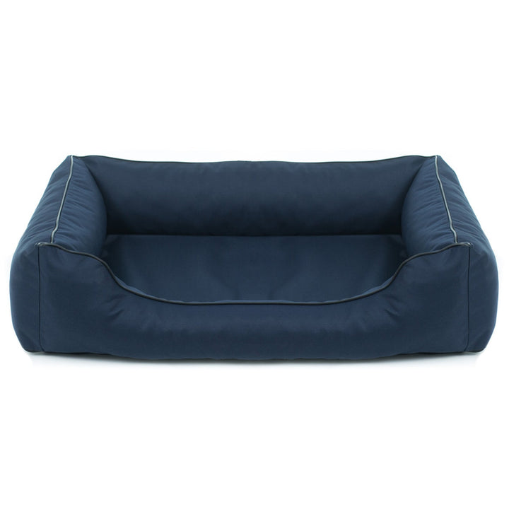 Hundeseng Sofa Valencia Orthopedic i farven marineblå med sort finish 65x50 cm