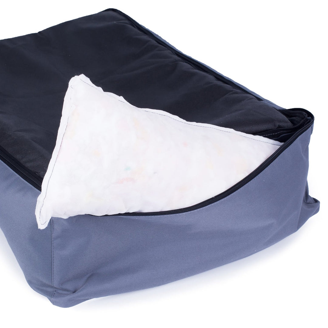 Hundeseng Sofa Valencia Orthopedic i farven marineblå med sort finish 65x50 cm