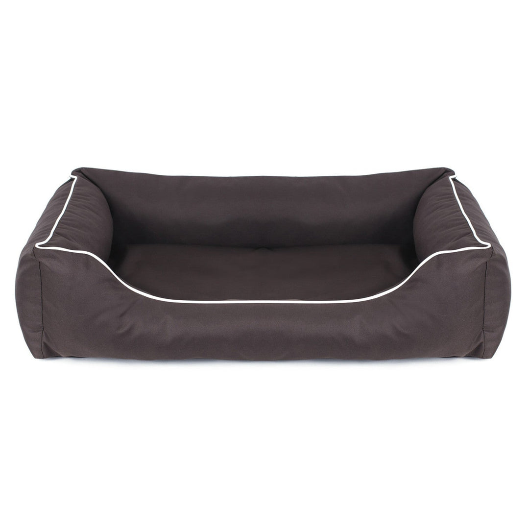 Hundeseng Sofa Valencia Orthopedic i brun med hvid finish 80x60 cm