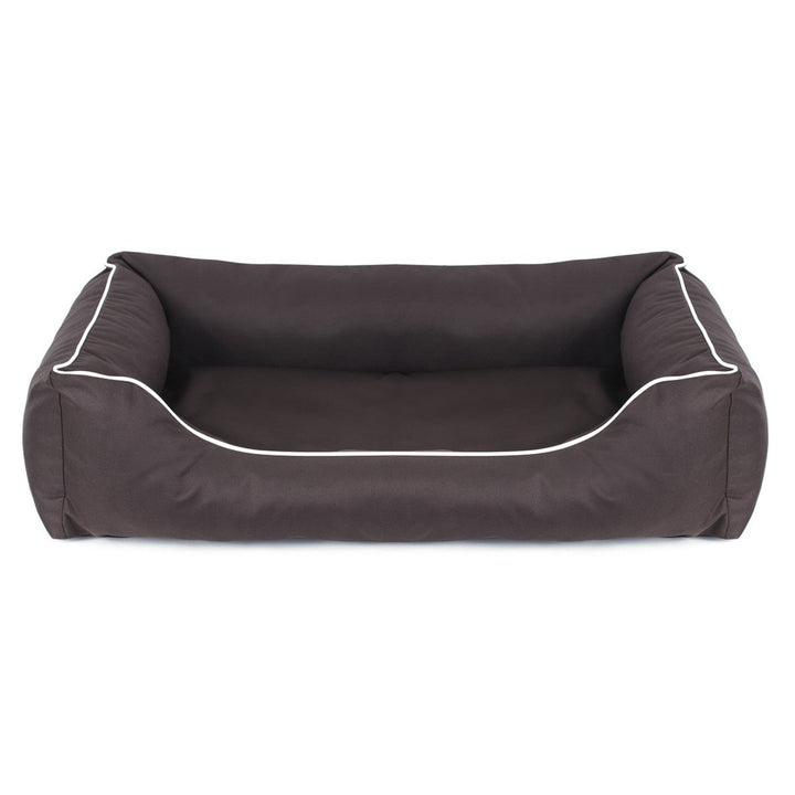 Hundeseng Sofa Valencia Orthopedic i brun med hvid finish 80x60 cm