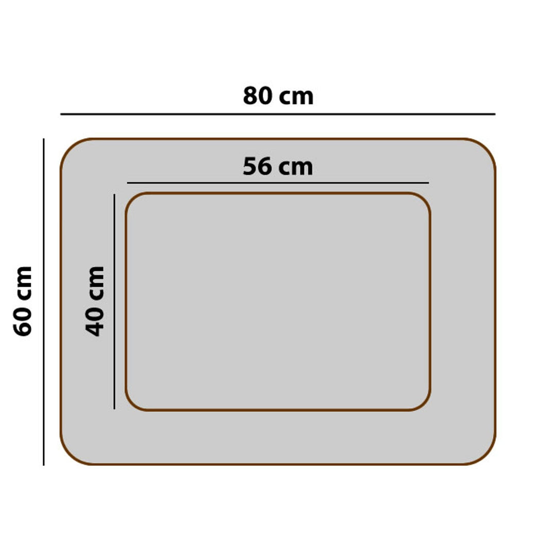 Hundeseng Sofa Valencia Orthopedic i brun med hvid finish 80x60 cm