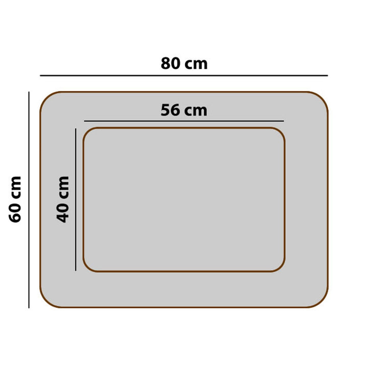 Hundeseng Sofa Valencia Orthopedic i brun med hvid finish 80x60 cm