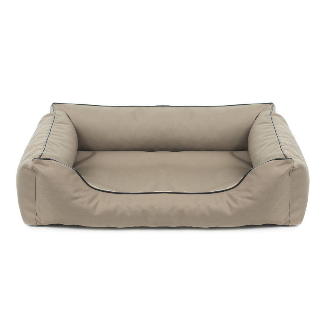 Sofalign Sofa Valencia Orthopedic i beige med sort finish 100 x 75 cm