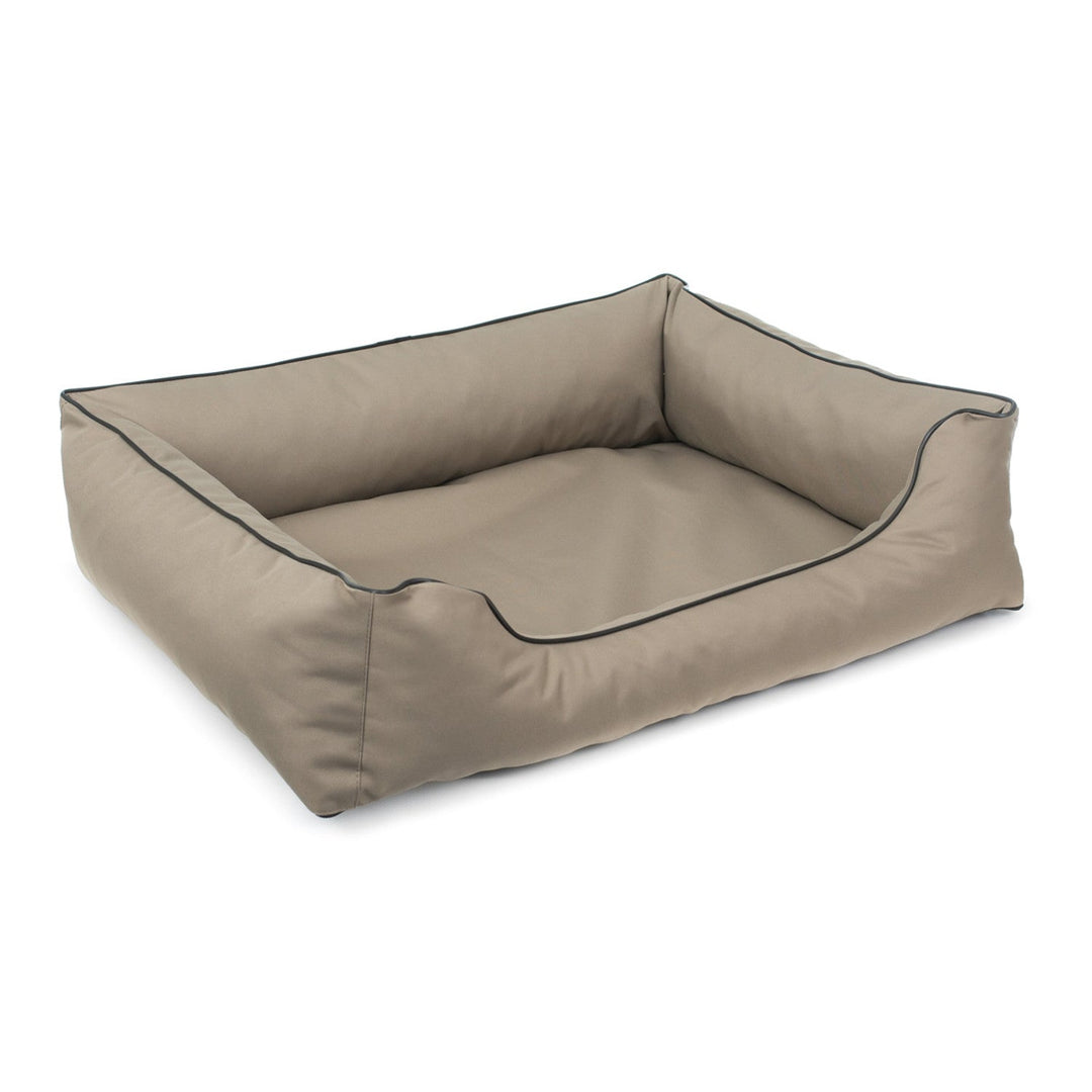 Sofalign Sofa Valencia Orthopedic i beige med sort finish 100 x 75 cm