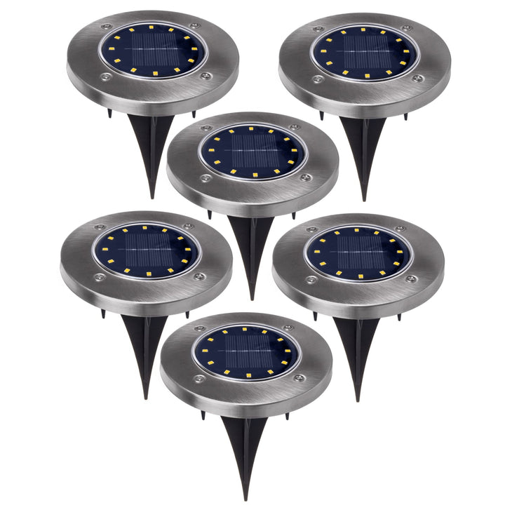 6x solcellelampe til jordmontering LED Maclean IP44, 12 LED SMD, 4000K, Ni-MH 600 mAh, 0,7W, MCE318