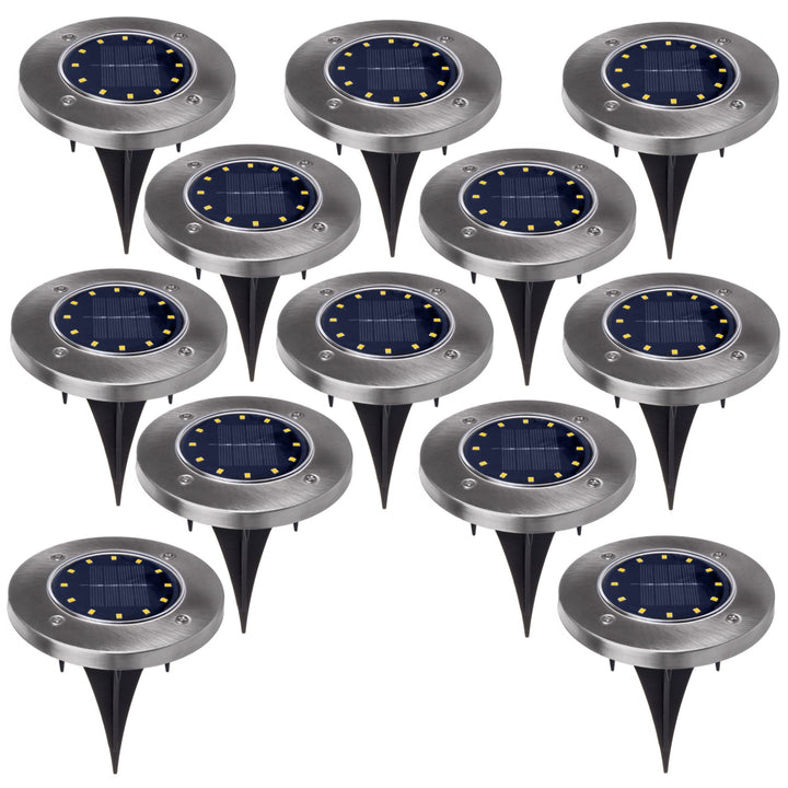 12x solcellelampe til udendørs brug LED Maclean IP44, 12 LED SMD, 4000K, Ni-MH 600 mAh, 0,7W, MCE318