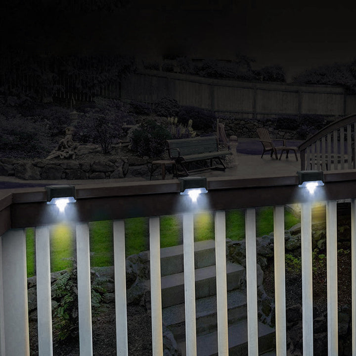 4x solcellelampe til trapper LED Maclean IP44, 4000K, Ni-MH 100 mAh, 80x45x45mm, skumringssensor MCE319