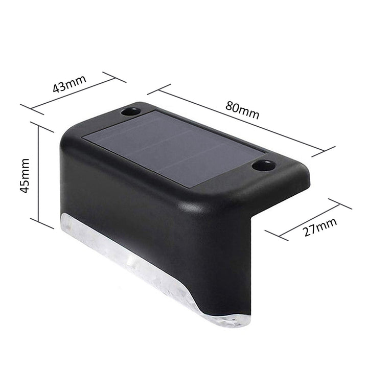 4x solcellelampe til trapper LED Maclean IP44, 4000K, Ni-MH 100 mAh, 80x45x45mm, skumringssensor MCE319