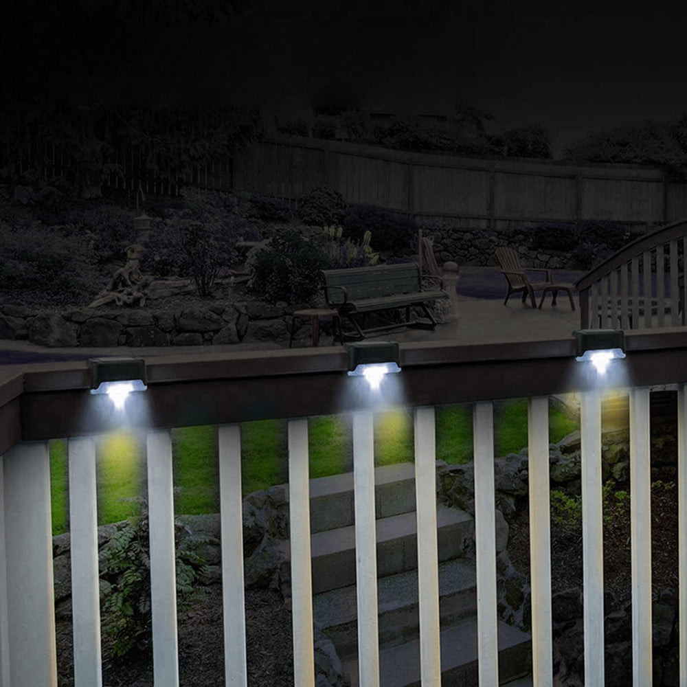 8x solcellelampe til trapper LED Maclean IP44, 4000K, Ni-MH 100 mAh, 80x45x45mm, skumringssensor MCE319