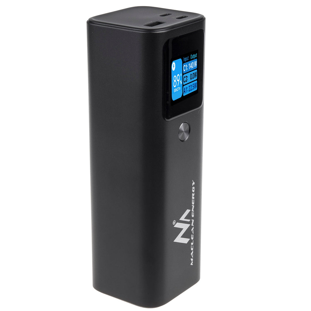 Mobil batteri Power Bank Maclean, 24600 mAh, Power Delivery (PD) 140 W, hurtig/superhurtig opladning, 88,56 Wh, 2x Type-C, USB, MCE335