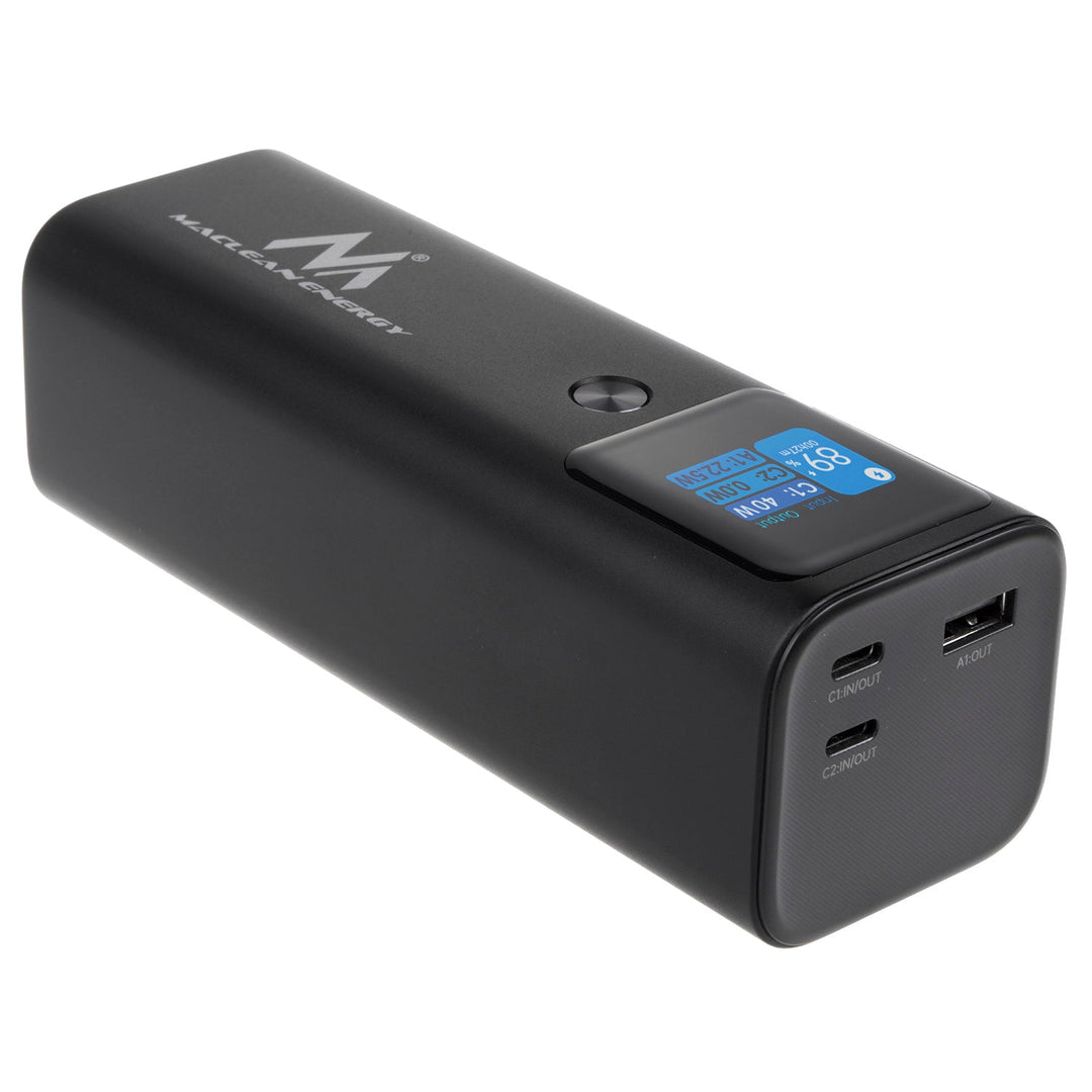 Mobil batteri Power Bank Maclean, 24600 mAh, Power Delivery (PD) 140 W, hurtig/superhurtig opladning, 88,56 Wh, 2x Type-C, USB, MCE335
