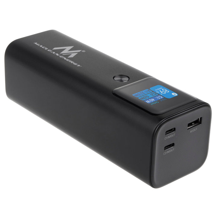 Mobil batteri Power Bank Maclean, 24600 mAh, Power Delivery (PD) 140 W, hurtig/superhurtig opladning, 88,56 Wh, 2x Type-C, USB, MCE335