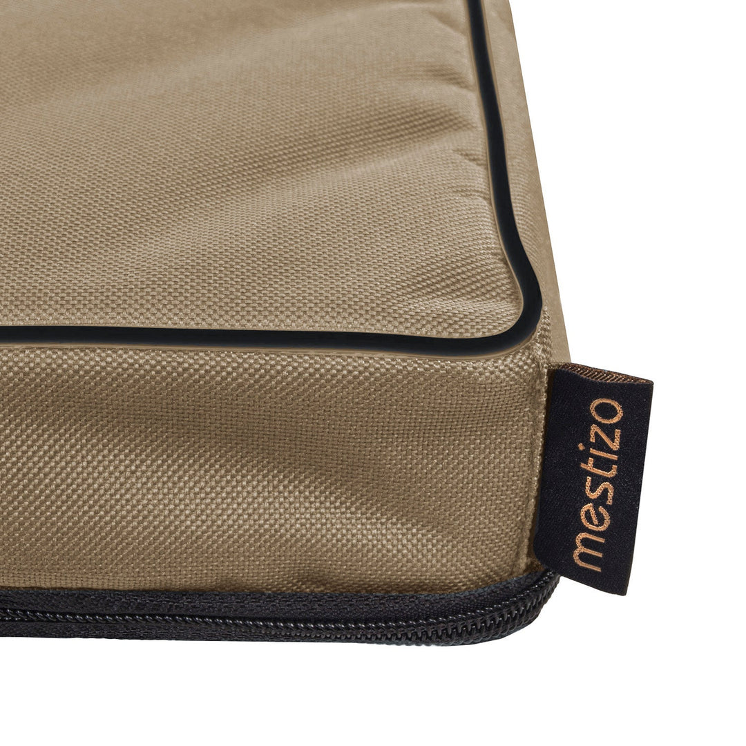 Vigo Standard madras til hunde og katte, 80 x 60 x 5 cm, beige med sort kant