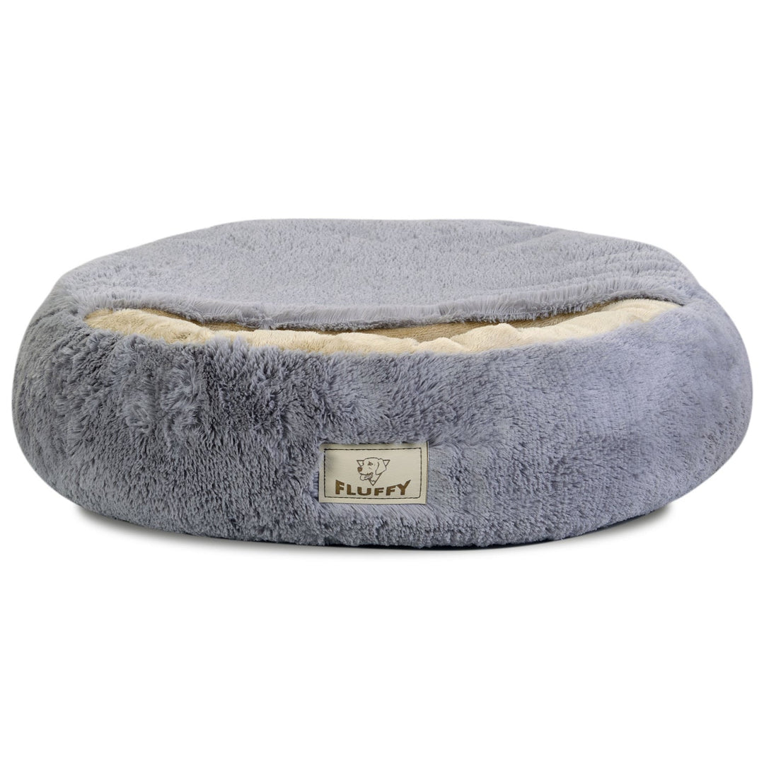 Blødt og behageligt leje til kat/hund FLUFFY i lysegrå farve 50 cm