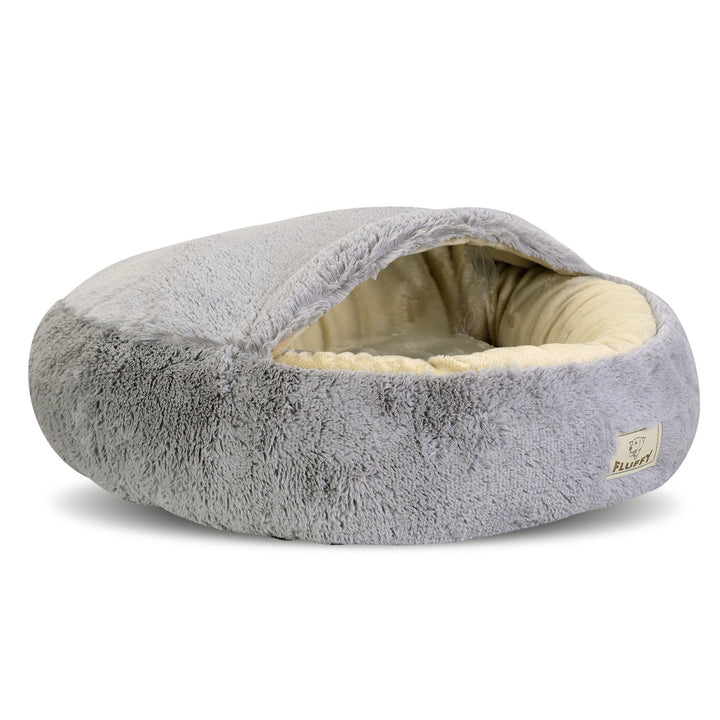 Blødt og behageligt leje til kat/hund FLUFFY i lysegrå 60 cm