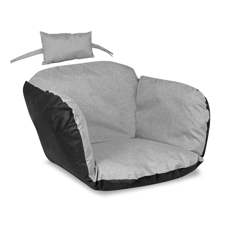 Havepude 112x113 cm til hængestol, fuglerede, vandtæt, mørkegrå