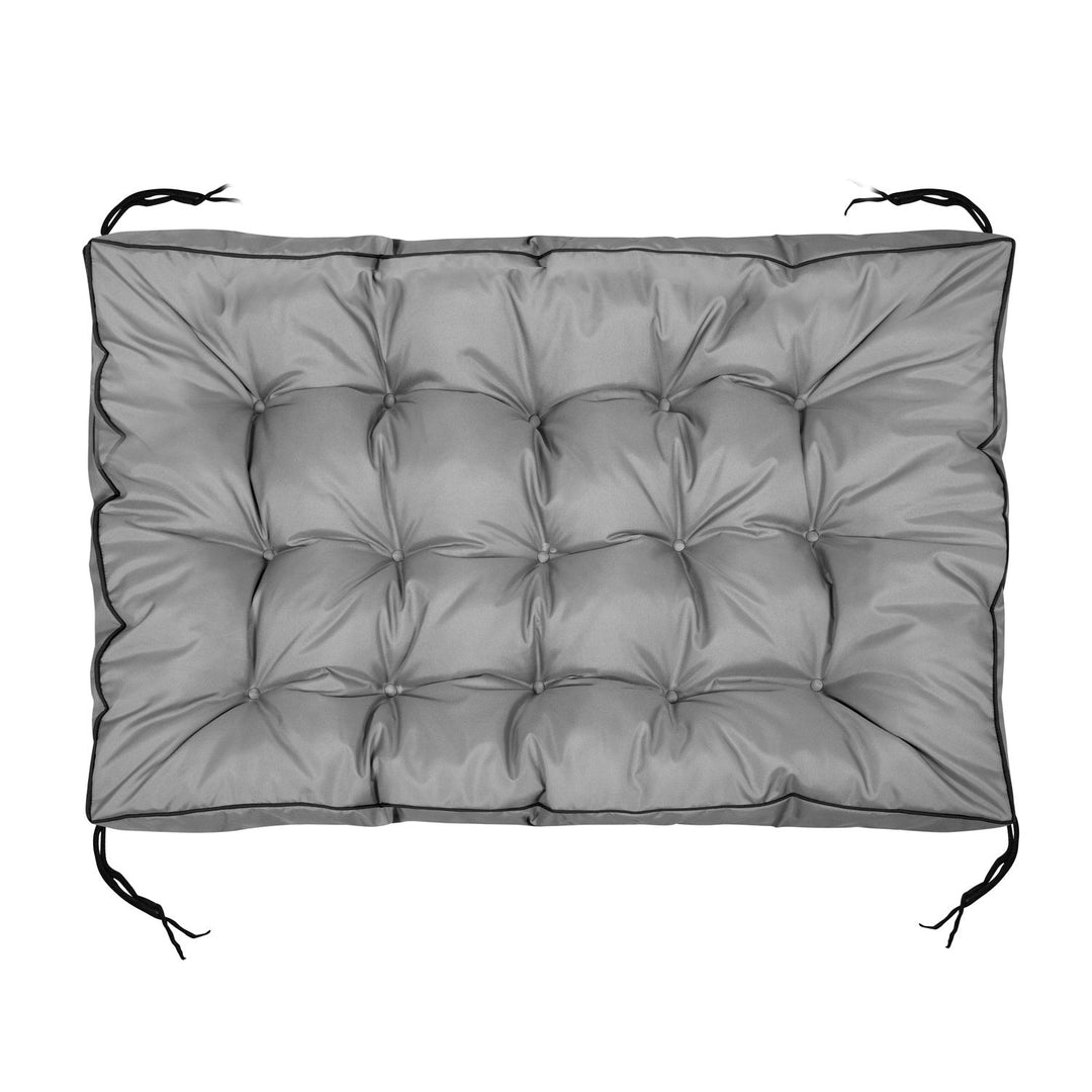 Havepude 120x80 cm med høj kant til pallebænk, vandtæt, grå