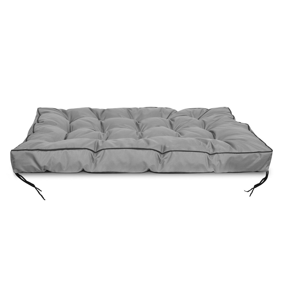 Havepude 120x80 cm med høj kant til pallebænk, vandtæt, grå