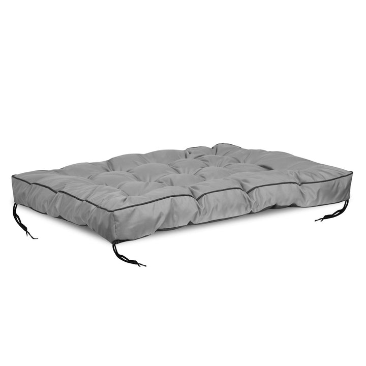 Havepude 120x80 cm med høj kant til pallebænk, vandtæt, grå