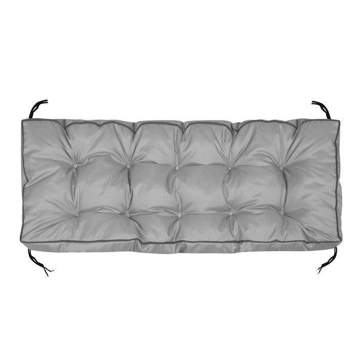 Havepude 120x40 cm med høj kant til pallebænk, vandtæt, grå