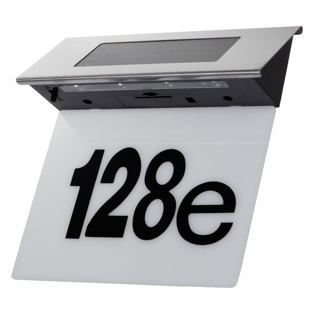 Solar LED-lampe med husnummer Maclean, IP44, 1W, 60lm, 6000K, batteri 600 mAh, 2,5V DC 70mA, MCE423